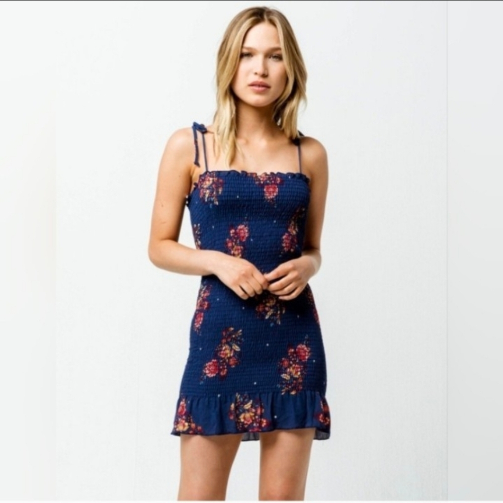 Storia Women Dress Lisha Floral Print Square Neck Smock M Fairycore Cottagecore